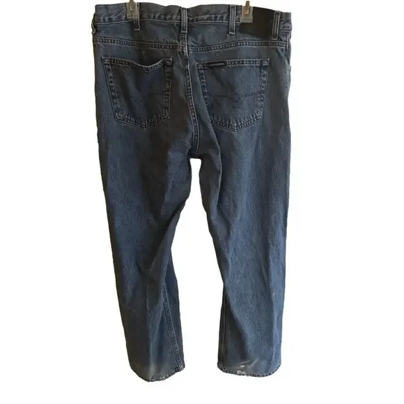 Harley Davidson 38x30 straight jeans wear on back hems - Picture 2 of 6